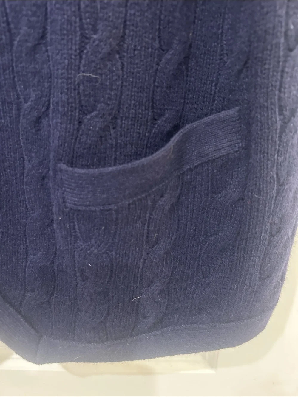 Polo Ralph Lauren Navy Cable Knit Button Sweater Vest Large
